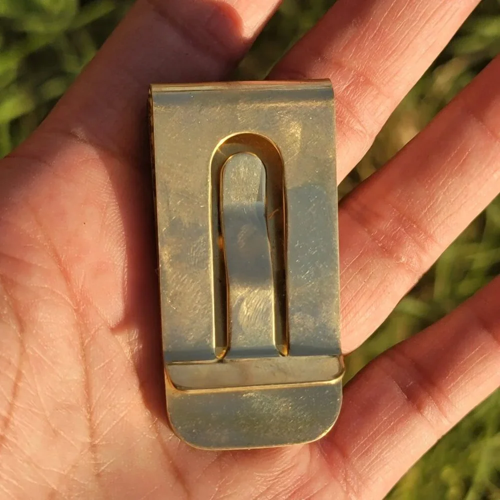 Handmade Southwestern copper turquoise, copper spiny oyster, rosewood money clip
